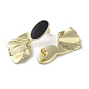 Rack Plating Real 18k Gold Plated Brass Oval Stud Earrings with Enamel EJEW-M237-02G-02-2