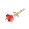 Transparent Acrylic Beads with Glass Twisted Bugle Beads and Tibetan Style Alloy Beads and Alloy Bead Caps Pendants PALLOY-JF03615-5