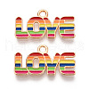 Rainbow Color Pride Alloy Enamel Pendants ENAM-K067-19-2