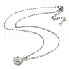 Brass Micro Pave Cubic Zirconia Moon Pendant Necklaces NJEW-R263-02A-P-2