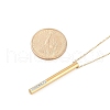 Ion Plating(IP) 304 Stainless Steel Crystal Rhinestone Column Pendant Cable Chain Necklaces for Women NJEW-P320-05G-5