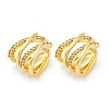 Rack Plating Brass Micro Pave Clear Cubic Zirconia Cuff Earrings EJEW-H147-08G-4