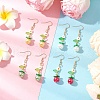 304 Stainless Steel Tomato Dangle Earrings EJEW-MZ00464-1