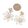 Brass with Glass Dangle Earrings for Women EJEW-JE05902-3