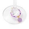 7Pcs Alloy Enamel Flat Round with Smiling Face Charms Wine Glass Charms HJEW-JM02501-3