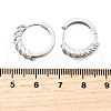 Brass Micro Pave Clear Cubic Zirconia Hoop Earrings EJEW-Z121-13P-5