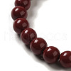 6mm Round Cinnabar Mala Stretch Bracelets BJEW-B080-28B-09-3