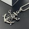 Stylish Pirate Ship Anchor Stainless Stee Pendant Necklaces for Fashionable Punk Men OW6155-2