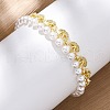 Cherry Brass Micro Pave Clear Cubic Zirconia Link Bracelets for Women BJEW-G740-02G-3