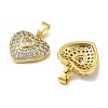 Heart Brass Micro Pave Cubic Zirconia Pendants KK-M325-16A-G-2