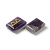 24Pcs Rectangle Natural Amethyst Rune Stones G-K335-06B-2