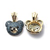 Brass Cubic Zirconia Pendants KK-G446-18G-03-1