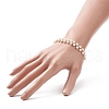 Shell Pearl Round Beaded Charm Bracelet BJEW-TA00219-3