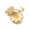 Rack Plating Brass Micro Pave Cubic Zirconia Pendants ZIRC-F142-26G-2