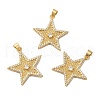Rack Plating Brass Pave Cubic Zirconia Pendants KK-O142-52G-1
