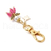 Angel Glass Seed Beaded Pendant Decorations HJEW-MZ00166-07-4