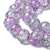 Spray Painted Crackle Glass Beads Strands CCG-Q002-8mm-02-3