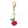 Apple Glass Seed Beaded Pendant Decoration HJEW-MZ00156-2