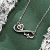 Brass Micro Pave Clear Cubic Zirconia Infinity Heart Pendant Necklaces for Women NJEW-C067-08GP-1