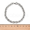 304 Stainless Steel Oval Link Chain Bracelets for Women Men BJEW-R018-15P-5