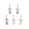 Angel Handmade Glass Pearl Beaded Pendants Decorations HJEW-JM03405-2