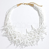 Boho Coral Shaped Glass Seed Beaded Cluster Necklaces FS-WGDCDA2-02-2