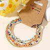 5Pcs Chic Handmade Rainbow Color Glass Seed Beaded Summer Stretch Bracelet Sets ZO8198-1-1