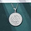 Flat Round with Trinity Knot 304 Stainless Steel Pendant Necklaces NJEW-H059-03P-3