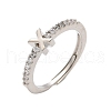 S925 Sterling Silver Adjustable Letter Rings for Women RJEW-M068-01P-X-2