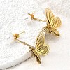 304 Stainless Steel Plastic Imitation Pearl Dangle Stud Earrings EJEW-D308-09G-4
