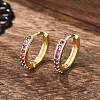 Brass Micro Pave Cubic Zirconia Huggie Hoop Earrings EJEW-L231-41G-4