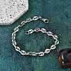 304 Stainless Steel Coffee Bean Chain Bracelets for Women Men BJEW-F488-01P-01-1