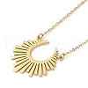 304 Stainless Steel Sun Radiates Pendant Necklace for Women NJEW-Q318-03G-2
