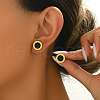 Elegant Roman Style 304 Stainless Steel Flat Round Stud Earrings BO7793-2-1