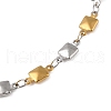 Stainless Steel Square Link Chain Bracelets for Women Men BJEW-M319-01D-GP-2