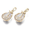 Brass Micro Cubic Zirconia Pendants KK-N235-029-2