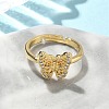 Brass Micro Pave Cubic Zirconia Adjustable Finger Rings for Women RJEW-A065-02G-2