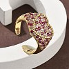 Heart Brass Micro Pave Cubic Zirconia Cuff Rings for Women RJEW-A069-11G-3