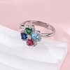 Brass Micro Pave Cubic Zirconia Rotating Cuff Rings for Women RJEW-M099-01P-3