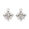 Rack Plating Alloy and Rhinestone Pendants PALLOY-T090-47P-1