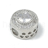Rack Plating Brass Micro Pave Clear Cubic Zirconia Beads KK-A220-05P-2