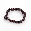 Chips Natural Garnet Beaded Stretch Bracelets BJEW-JB01826-09-6