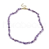 Natural Amethyst Chip Beaded Necklace NJEW-JN04616-06-4