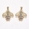 Brass Micro Pave Cubic Zirconia Pendants ZIRC-A009-06G-1