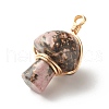 Natural Rhodonite Pendants PALLOY-JF01134-03-2