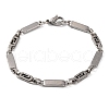 Tarnish Resistant 201 Stainless Steel Rectangle Link Chain Bracelets BJEW-B078-101P-1