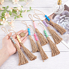Round Wood Beads Pendant Decoration HJEW-OC00015-3