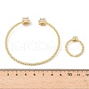 Round Brass Micro Pave Cubic Zirconia Cuff Bangles & Rings Sets for Women SJEW-R002-01G-06-5