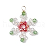 Electroplate Glass Beads Pendants PALLOY-JF03086-1