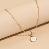 Alloy White Enamel Disc with Initial Pendant Necklaces for Women WG552C5-01-1